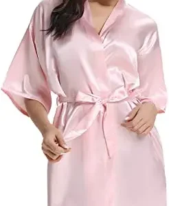peignoir en soie rose