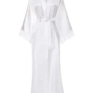 peignoir blanc élégant avec dentelle