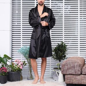 peignoir homme long en soie