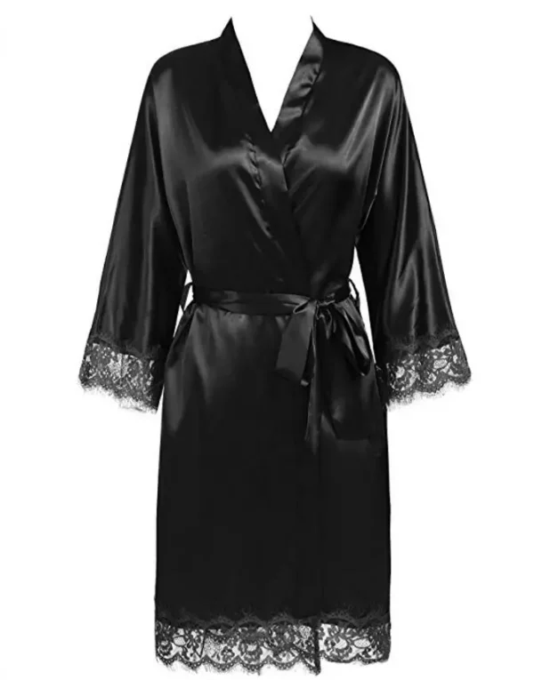 peignoir en soie chic avec dentelle
