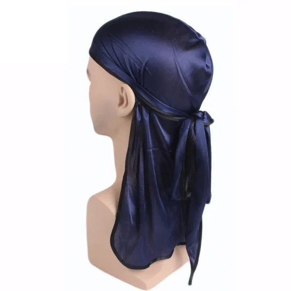 durag en soie bleu