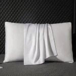taie d'oreiller en soie blanc