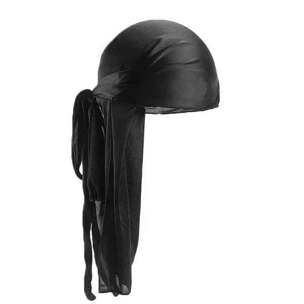 durag en soie noir