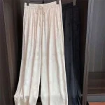 pantalon ample en soie blanc