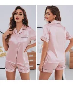pyjama rose en soie