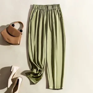 pantalon large en soie élégant