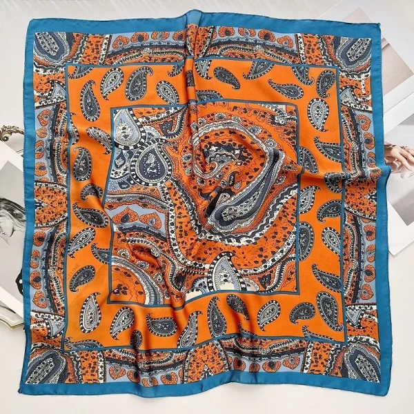 foulard orange en soie