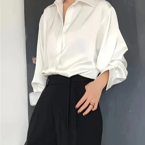 chemise en soie blanc