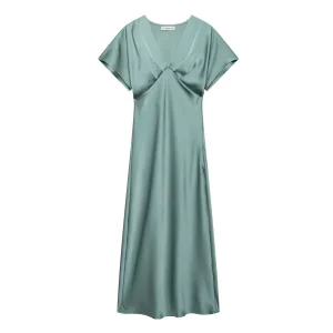 robe en soie verte