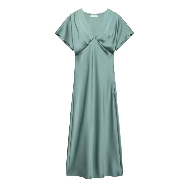 robe en soie verte