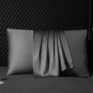 taie d'oreiller en soie gris confortable