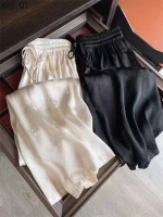pantalon large en soie blanc