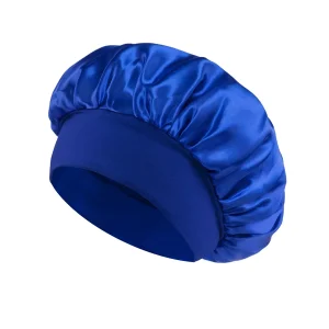 bonnet en soie bleu