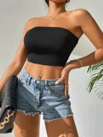 crop top féminin en soie