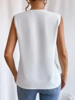 chemise sans manches en soie blanche