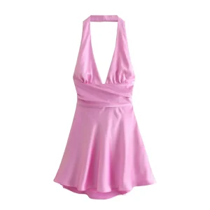 robe courte en soie