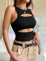 top en soie chic noir