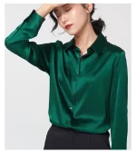 chemise en soie verte grande taille
